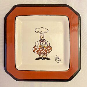 Vintage Carrie Olsen Gerrard Decorative Chef Plate 8x8 by Wine Things Bistro